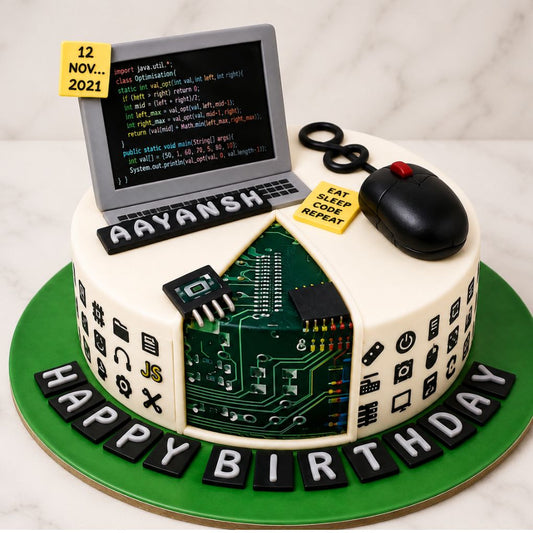 Programmer Theme Birthday Cake