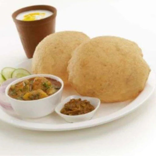 Puri Sabji Halwa With Lassi