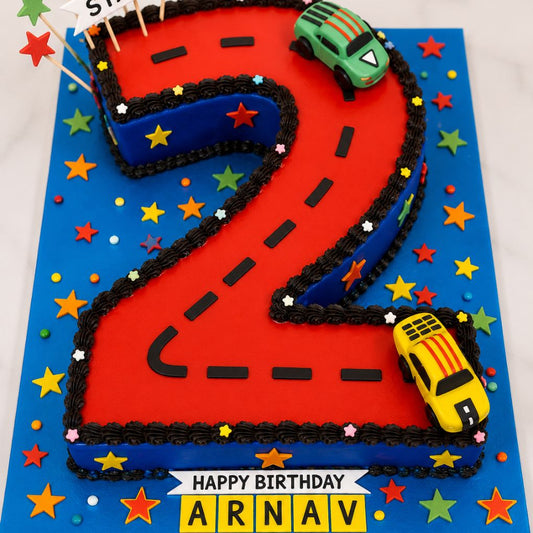 Racing Car Number Cake