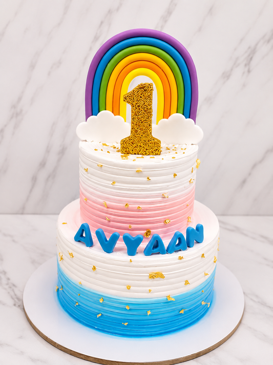 Rainbow First  Cake