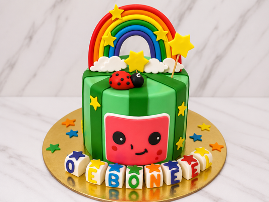 Rainbow Gift Box Theme Cake