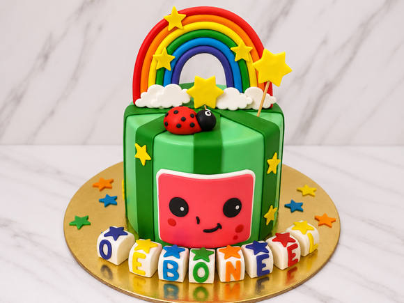 Rainbow Gift Box Theme Cake