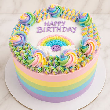 Rainbow Pastel Birthday Cake