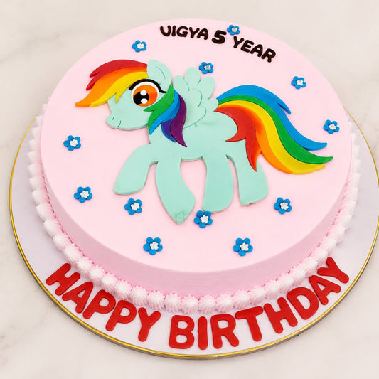 Rainbow Pony Theme Cake