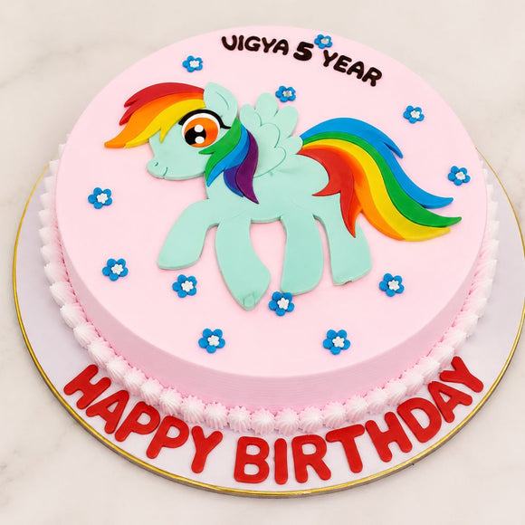 Rainbow Pony Theme Cake