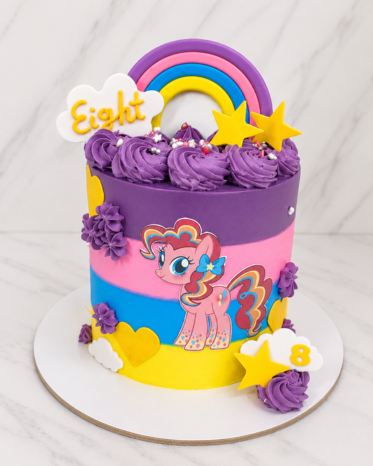 Rainbow Pony Theme Cake 3