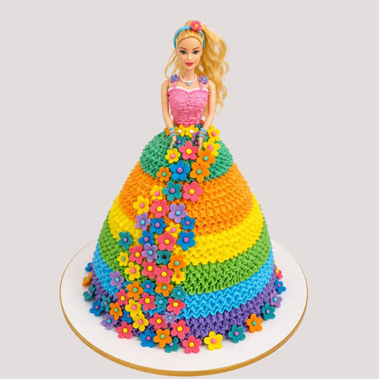 Rainbow Princess Doll Cake