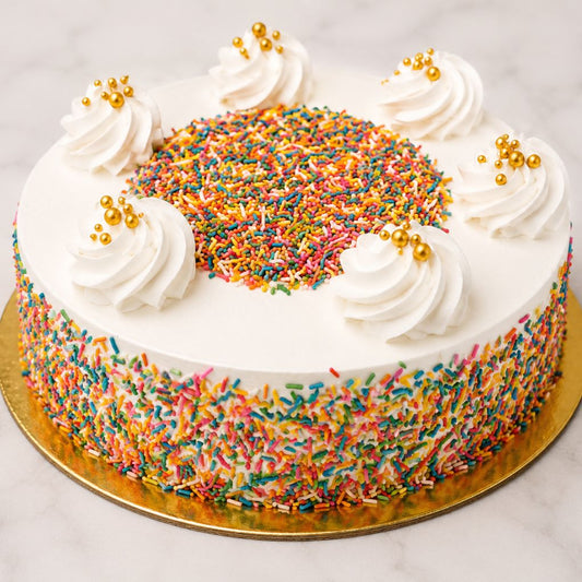 Rainbow Sprinkle Celebration Cake