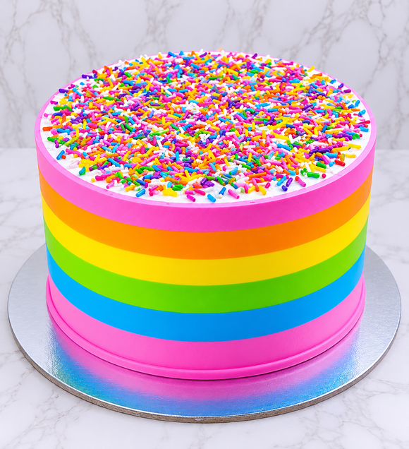 Rainbow Sprinkle Celebration Cake