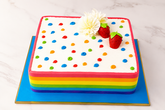 Rainbow Strawberry Fresh Cream Cake