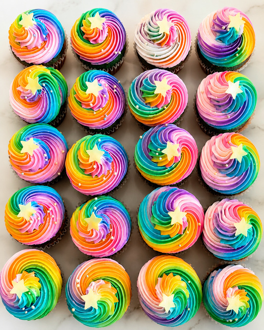 Rainbow Swirl Cupcake