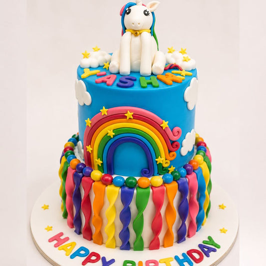 Rainbow Unicorn Fantasy Cake