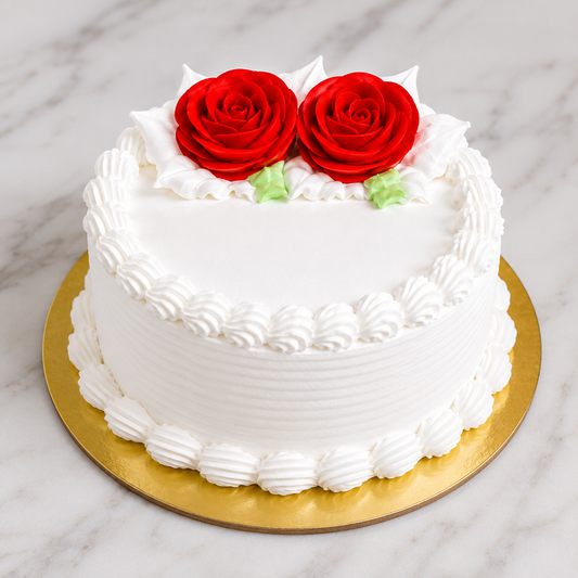 Red Rose Fresh Cream Cake
