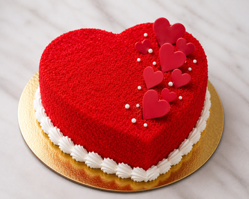 Red Velvet Heart Love Cake
