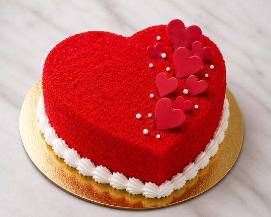 Red Velvet Heart Love Cake