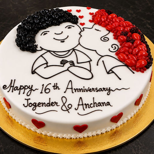 Romantic Anniversary Couple Cake