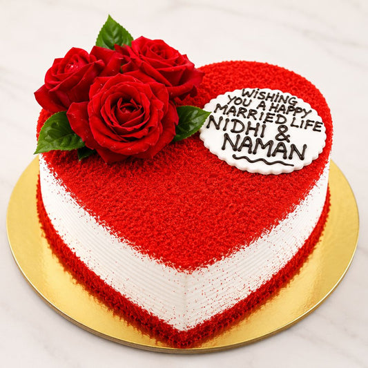 Romantic Red Velvet Heart Cake