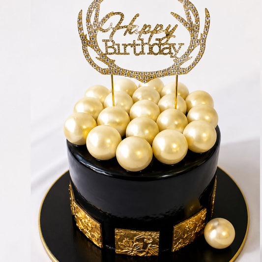 Royal Black & Gold Luxury Birthday Cake