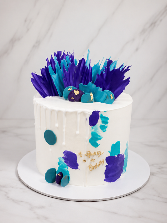 Royal Blue Abstract Designer Cake
