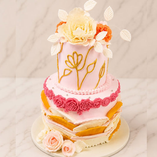 Royal Floral Designer Tier Cake