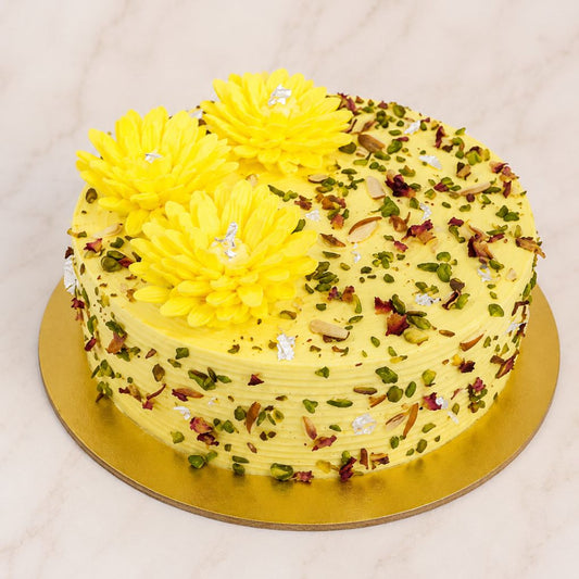 Royal Pistachio Floral Cake