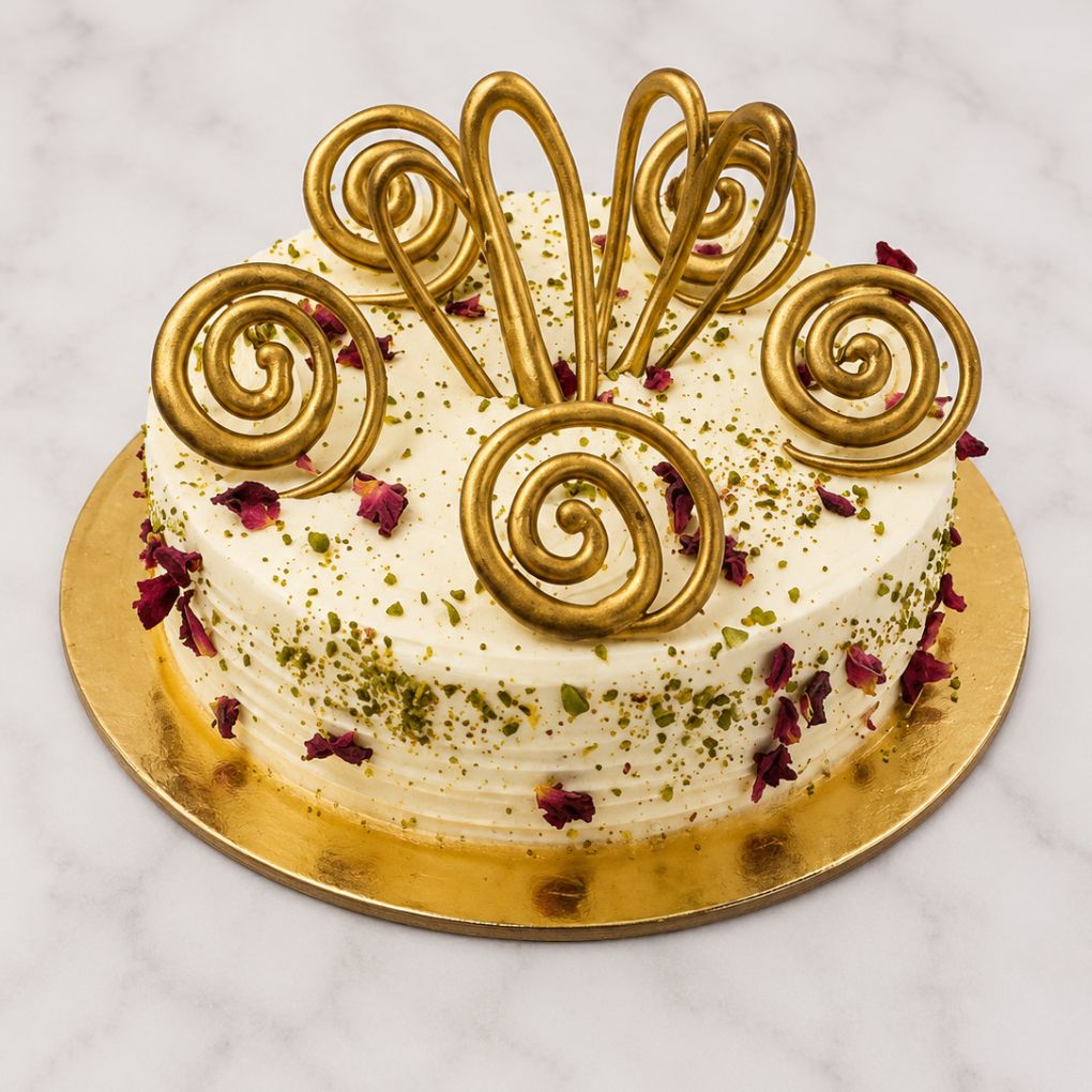 Royal Pistachio Rose Celebration Cake