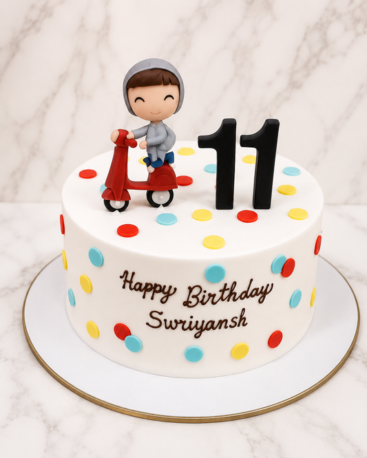 Scooter Boy Birthday Cake