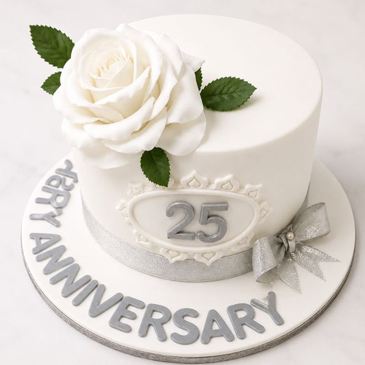 Silver Jubilee Anniversary Cake