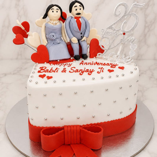 Silver Jubilee Couple Cake