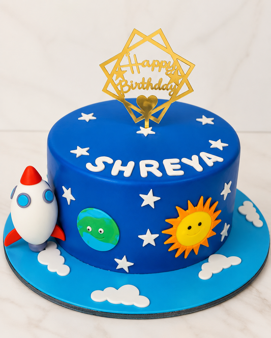 Space Adventure Theme Birthday Cake