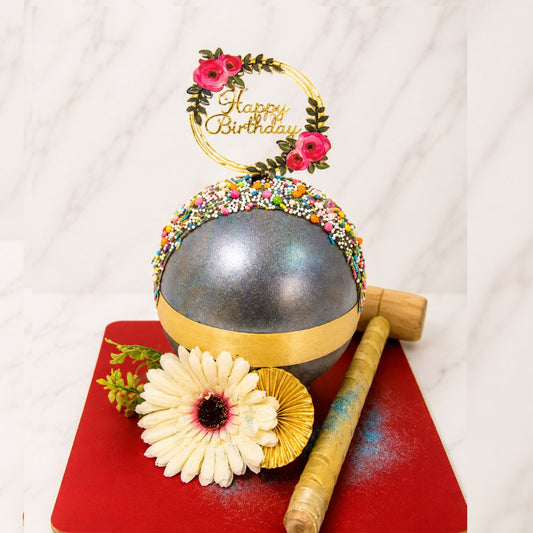 Sprinkle Pinata Sphere Birthday Cake