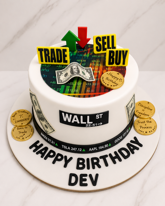 Stock Market Trader Theme Cake