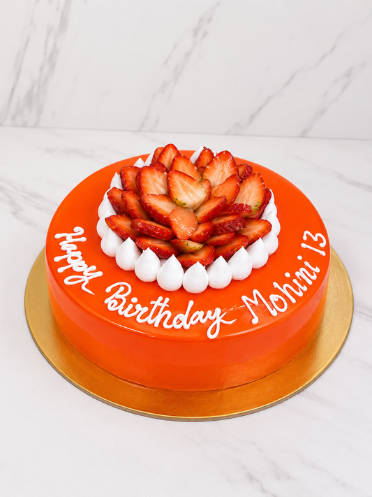 Strawberry Glaze Fresh Fruit Cake