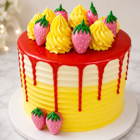 Strawberry Drip Celebration Cake