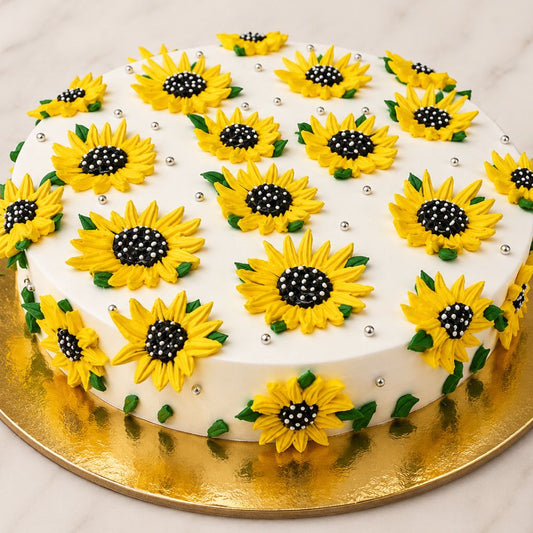 Sunflower Floral Celebration Cake