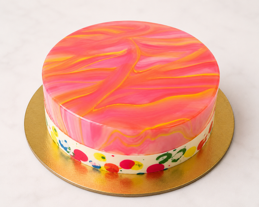 Sunset Marble Mirror Cake