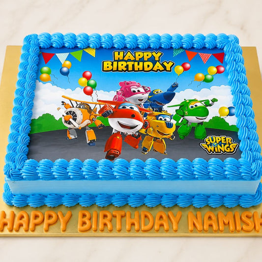 Super Wings Theme Birthday Cake