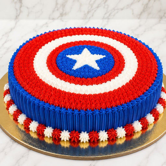 Superhero Shield Theme Cake