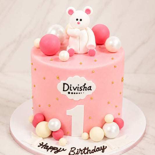 Teddy Bear First Birthday Cake