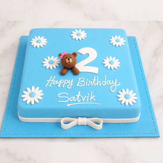 Teddy Daisy Birthday Cake