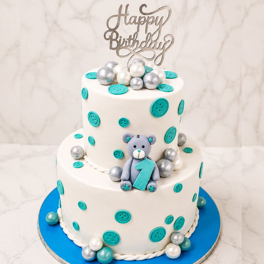 Teddy Bear First Birthday Cake