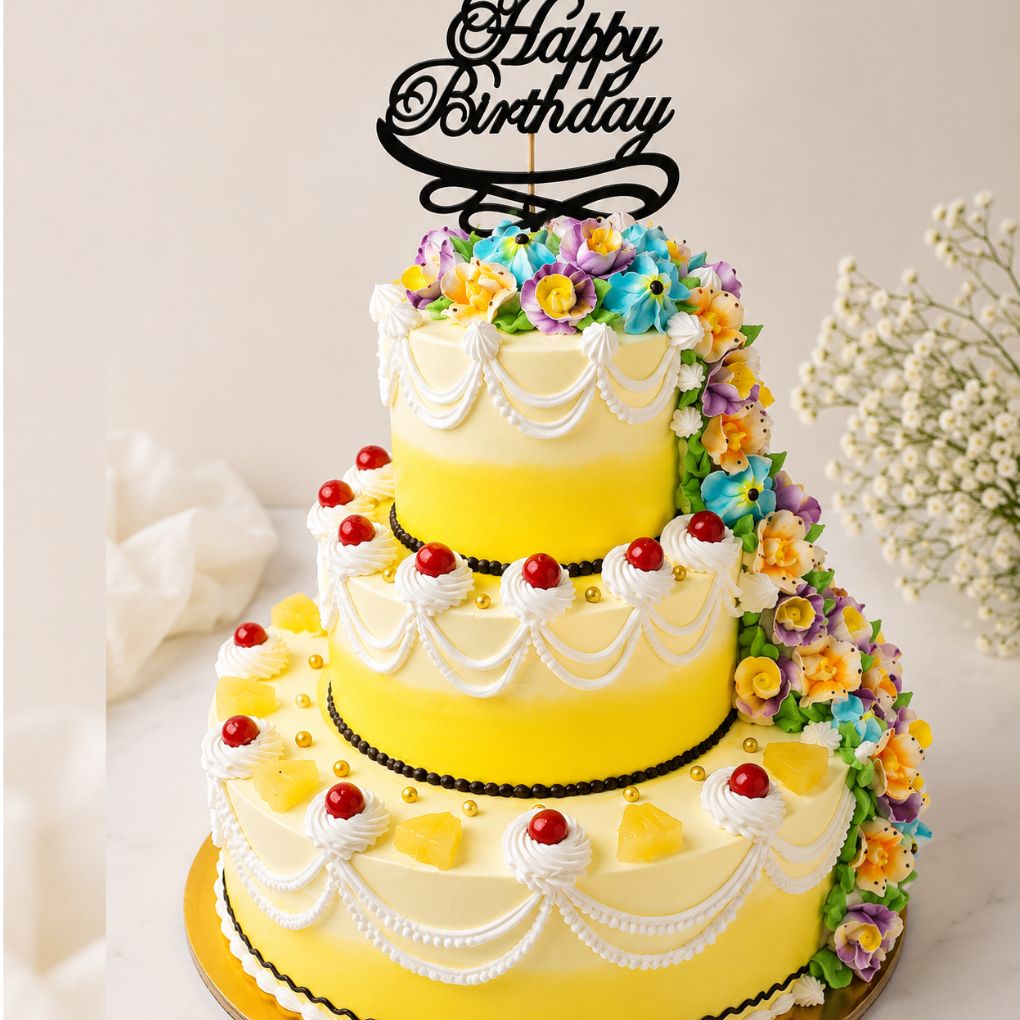 Three Tier Birthday Celebration Cake