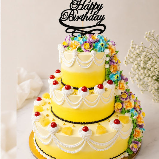 Three Tier Birthday Celebration Cake