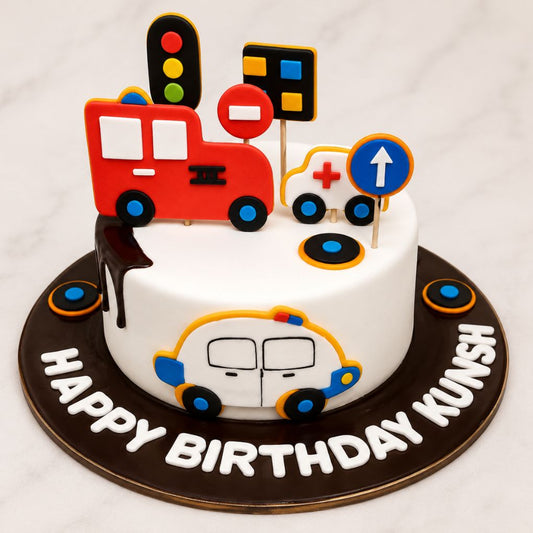 Transport Theme Kids Cake
