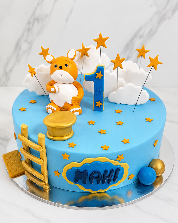 Twinkle Star First Birthday Cake