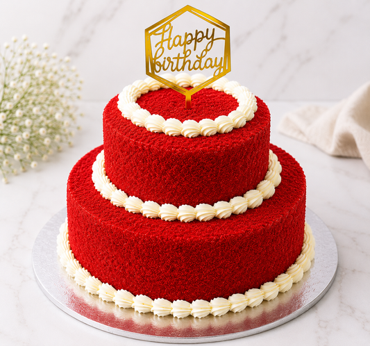 Two Tier Red Velvet Celebration Cake
