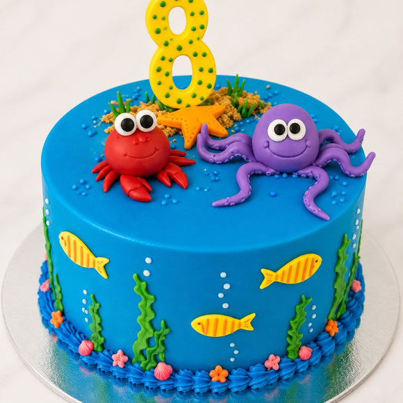 Underwater Ocean Theme Cake