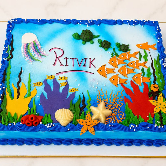 Underwater Ocean Theme Cake 1