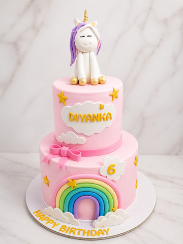 Unicorn Rainbow Birthday Cake