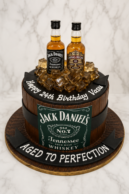 Whiskey Barrel Celebration Cake